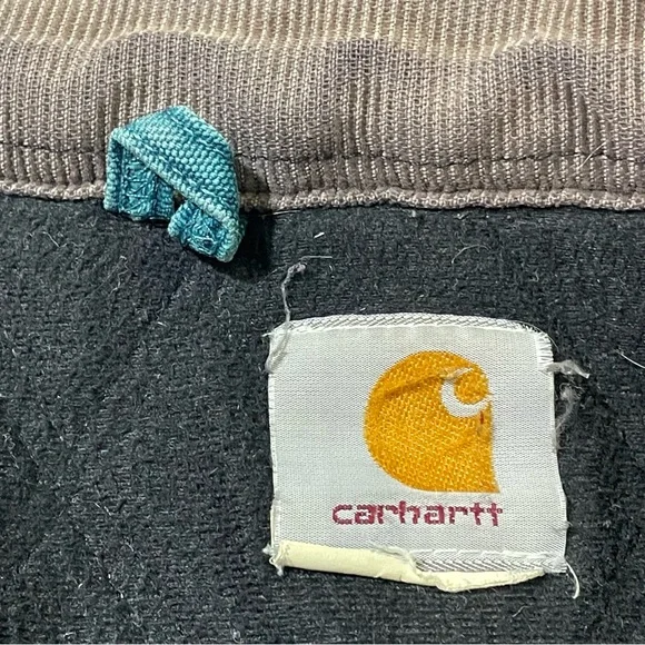 Carhartt J14DTL Dark Teal Quilted Flannel Lined Duck Santa Fe Work Jacket Large - Picture 6 of 15